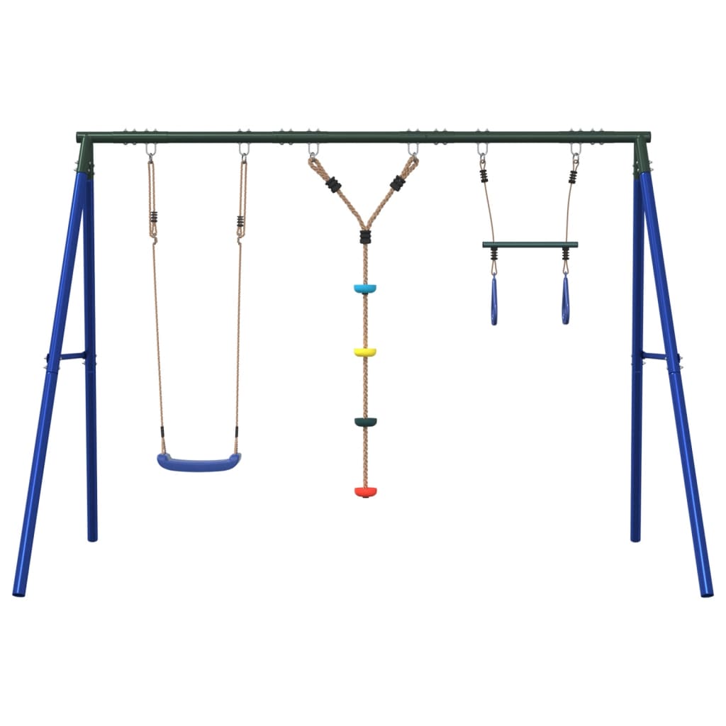 vidaXL Outdoor Swing Set with Swing, Trapeze, Ladder - Multicolour - 33711