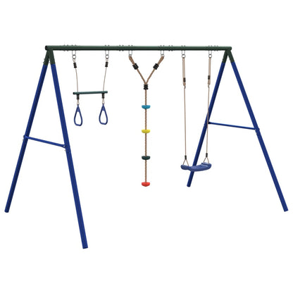 vidaXL Outdoor Swing Set with Swing, Trapeze, Ladder - Multicolour - 33711
