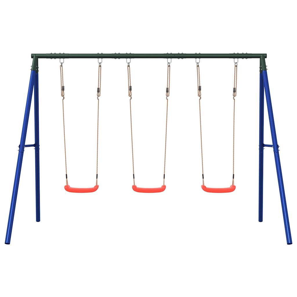vidaXL Outdoor Swing Set with 3 Swings - Blue - 33718