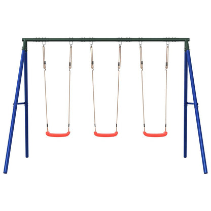 vidaXL Outdoor Swing Set with 3 Swings - Blue - 33718