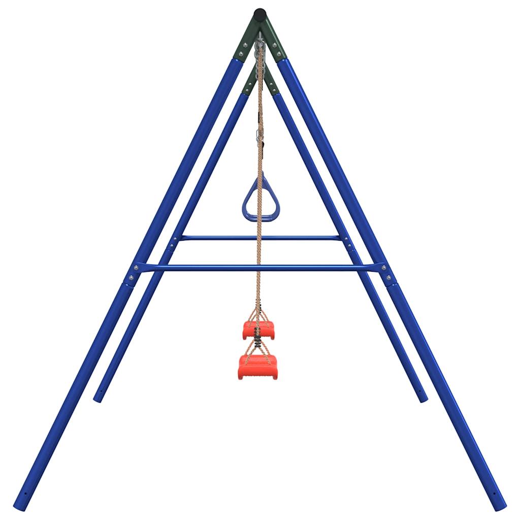 vidaXL Outdoor Swing Set with Swings and Trapeze - Blue - 33729