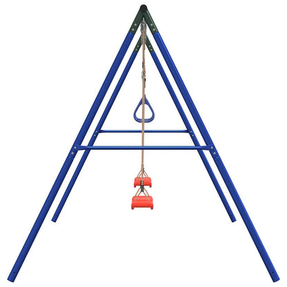 vidaXL Outdoor Swing Set with Swings and Trapeze - Blue - 33729