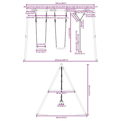 vidaXL Outdoor Swing Set with Swings and Disc Swing - Multicolour - 33744