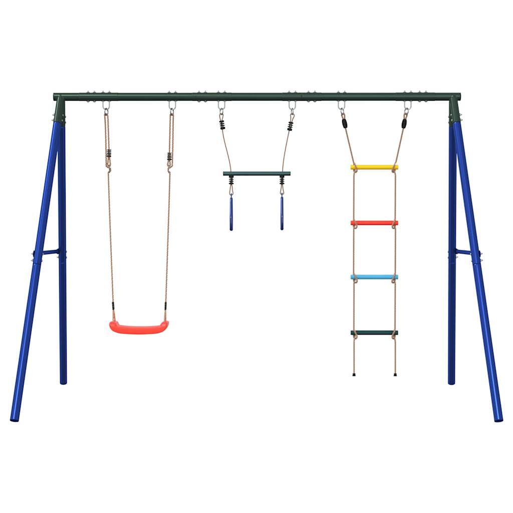vidaXL Outdoor Swing Set with Swing. Trapeze. Ladder - Multicolour