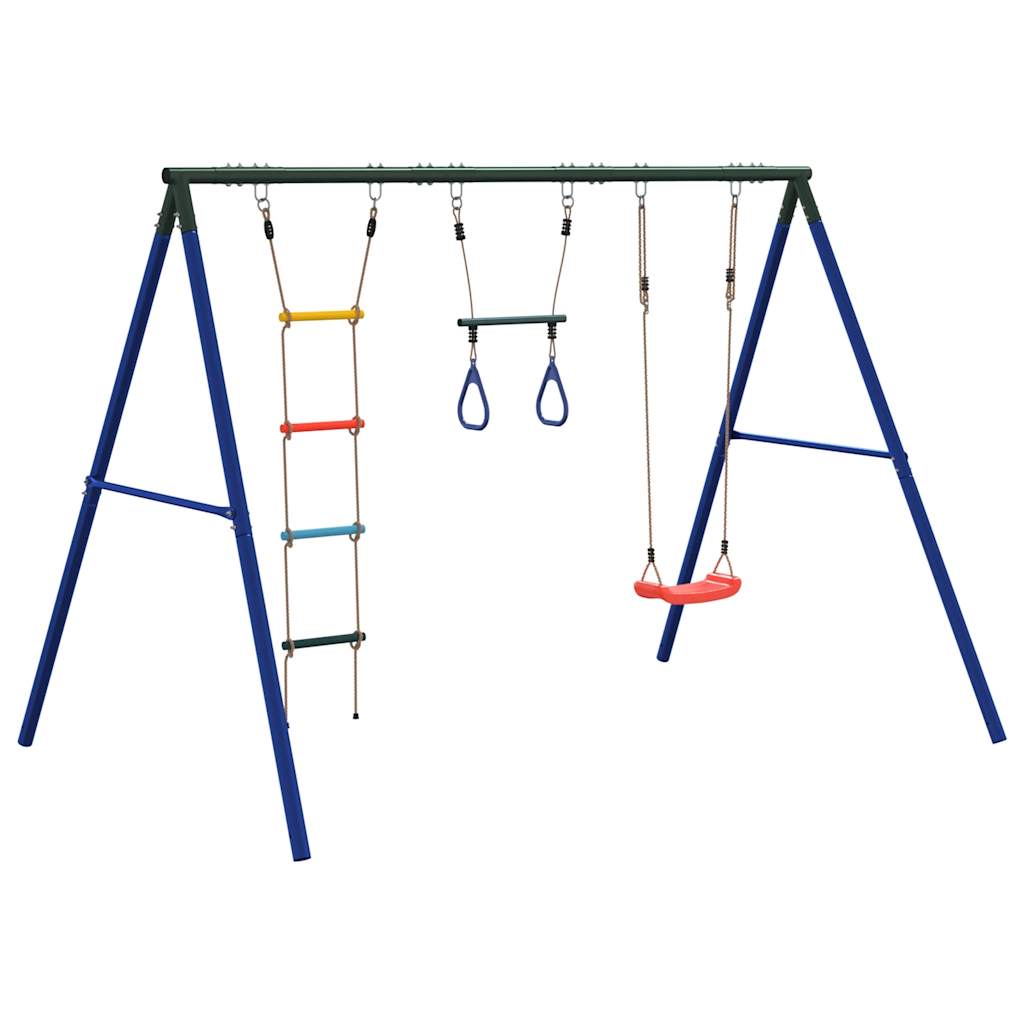 vidaXL Outdoor Swing Set with Swing. Trapeze. Ladder - Multicolour