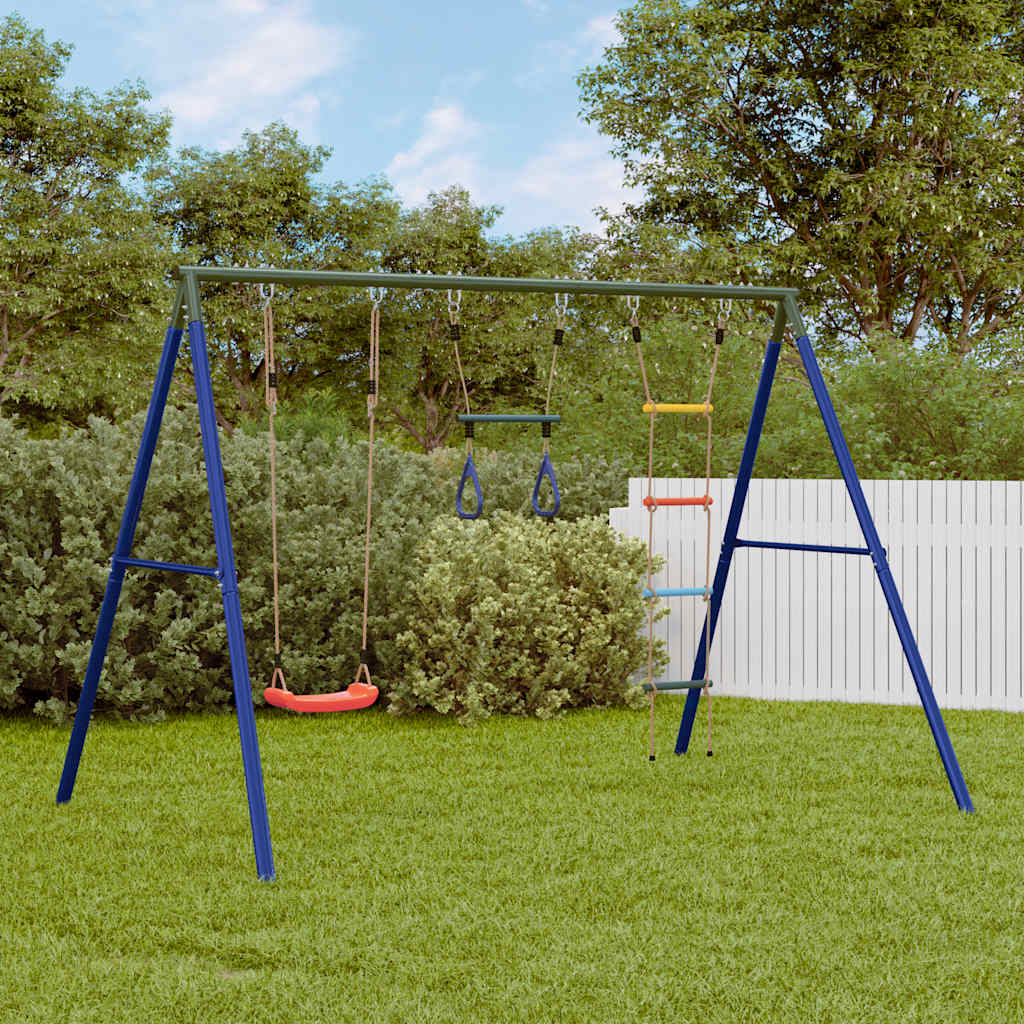 vidaXL Outdoor Swing Set with Swing. Trapeze. Ladder - Multicolour