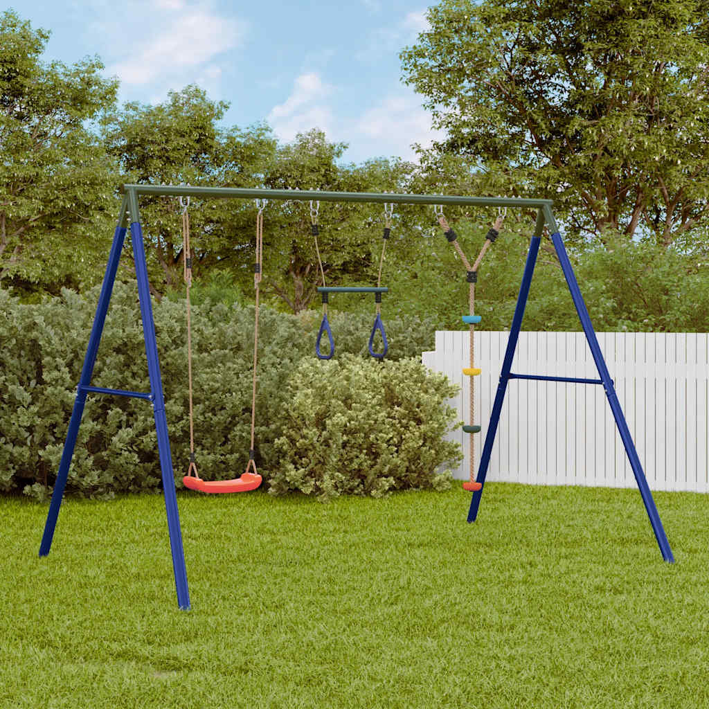 vidaXL Outdoor Swing Set with Swing. Trapeze. Disc Swing - Multicolour