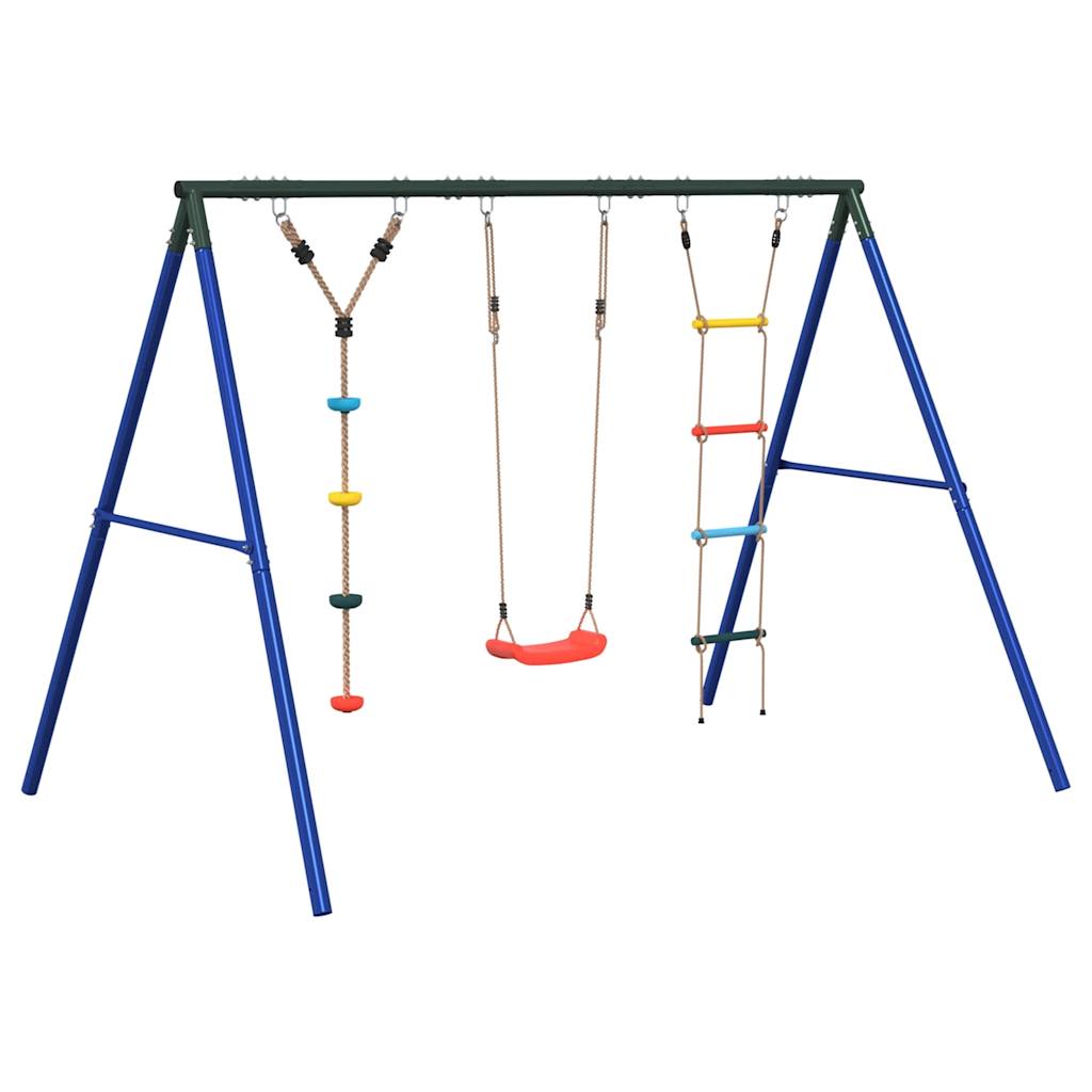 vidaXL Outdoor Swing Set with Swing. Ladder. Disc Swing - Multicolour
