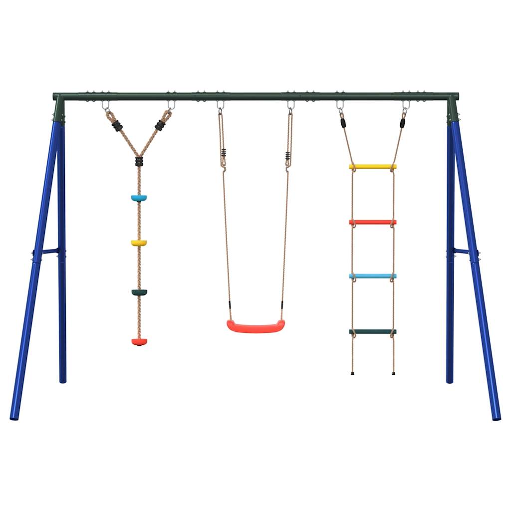 vidaXL Outdoor Swing Set with Swing. Ladder. Disc Swing - Multicolour