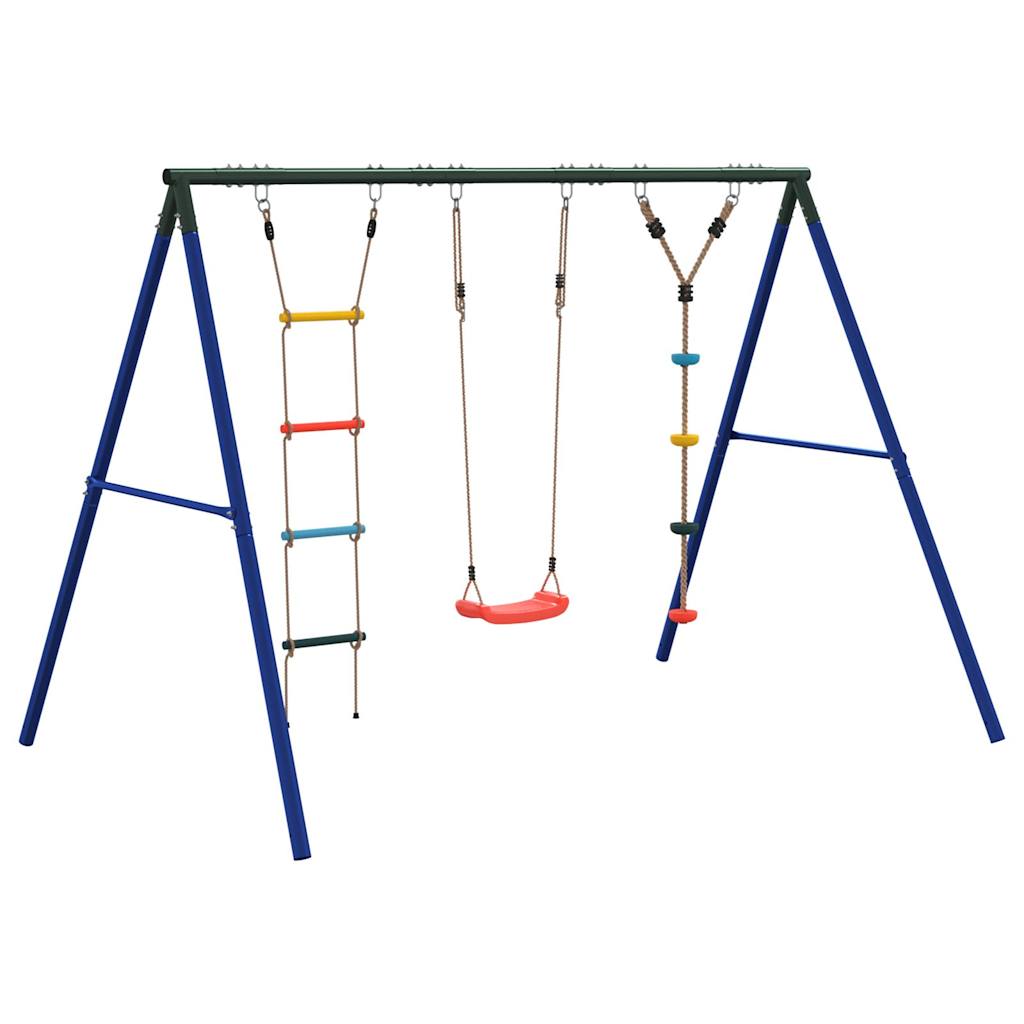 vidaXL Outdoor Swing Set with Swing. Ladder. Disc Swing - Multicolour