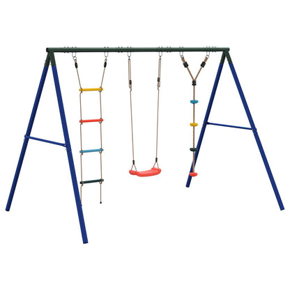 vidaXL Outdoor Swing Set with Swing. Ladder. Disc Swing - Multicolour