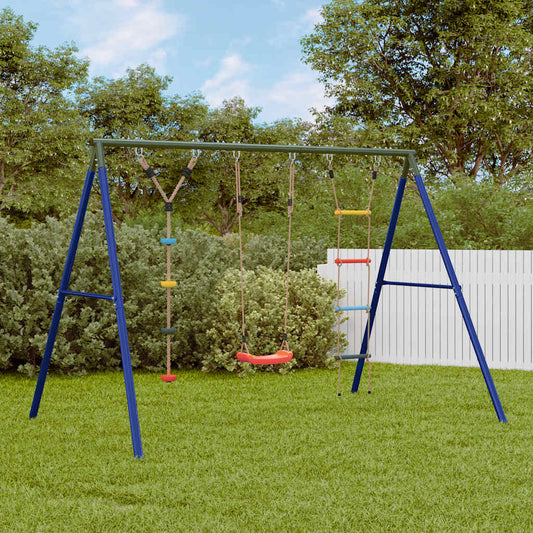 vidaXL Outdoor Swing Set with Swing. Ladder. Disc Swing - Multicolour