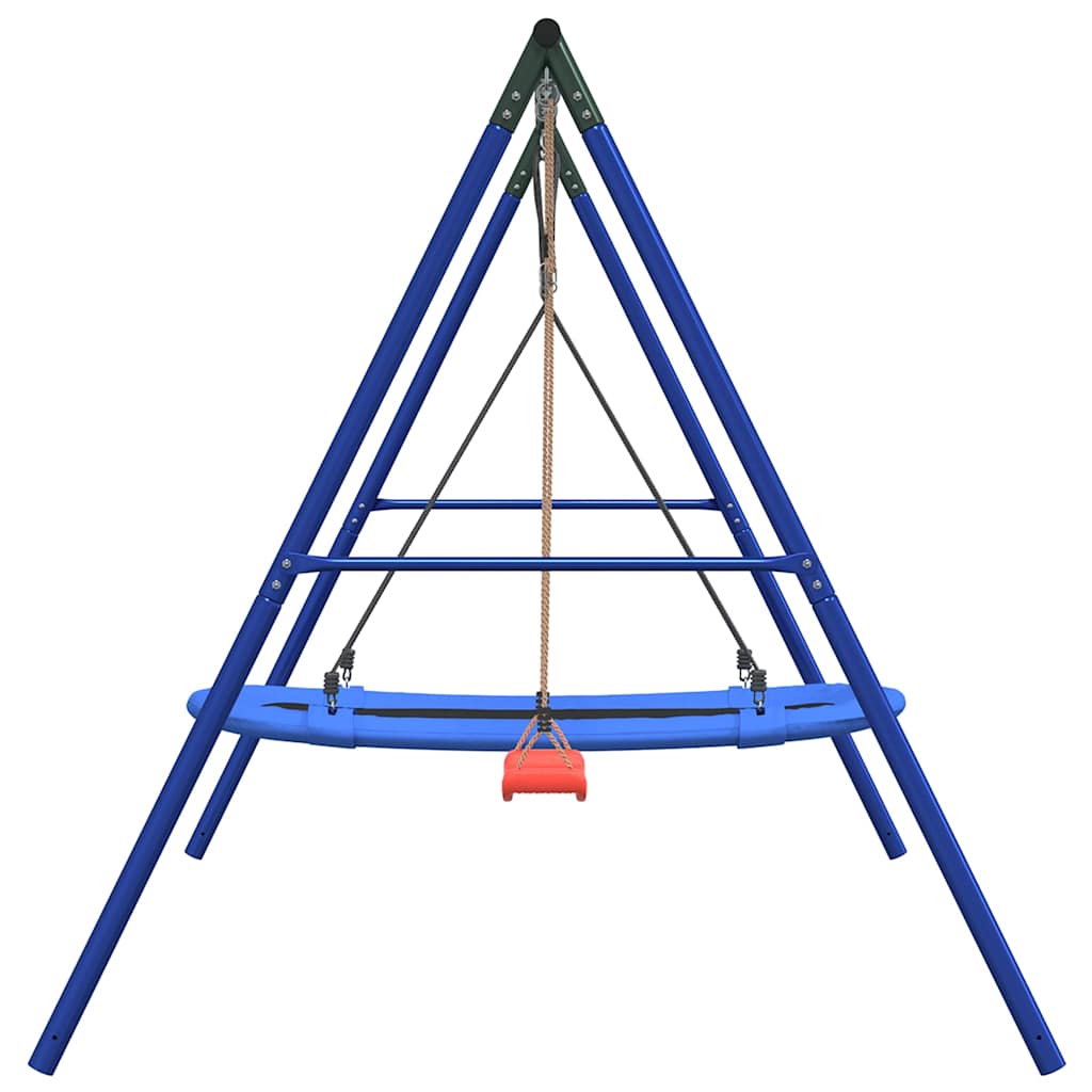 vidaXL Outdoor Swing Set with Swing and Nest Swing - Blue