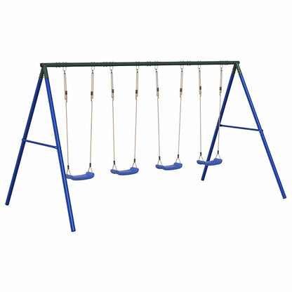 vidaXL Outdoor Swing Set with 4 Swings - Blue