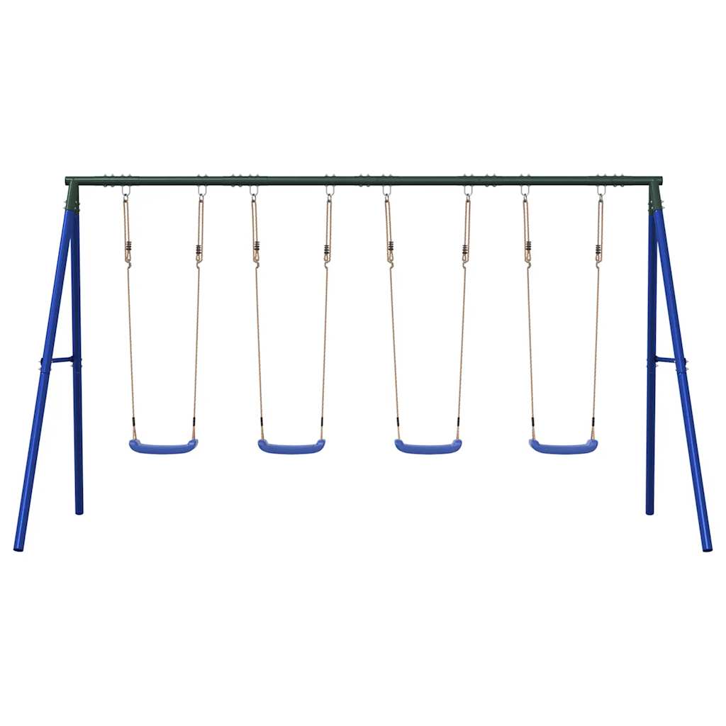 vidaXL Outdoor Swing Set with 4 Swings - Blue