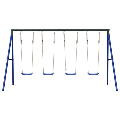 vidaXL Outdoor Swing Set with 4 Swings - Blue