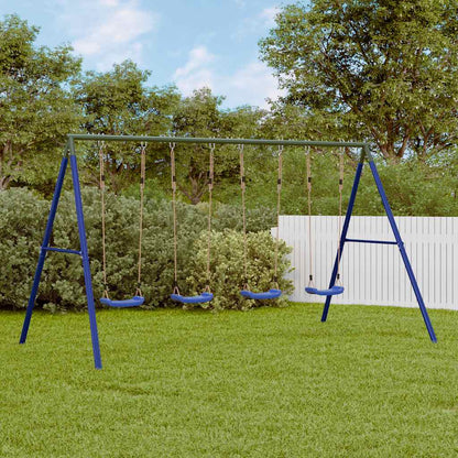 vidaXL Outdoor Swing Set with 4 Swings - Blue