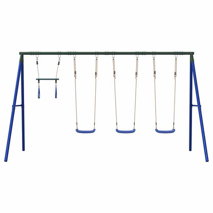vidaXL Outdoor Swing Set with Swings and Trapeze - Blue - 33794