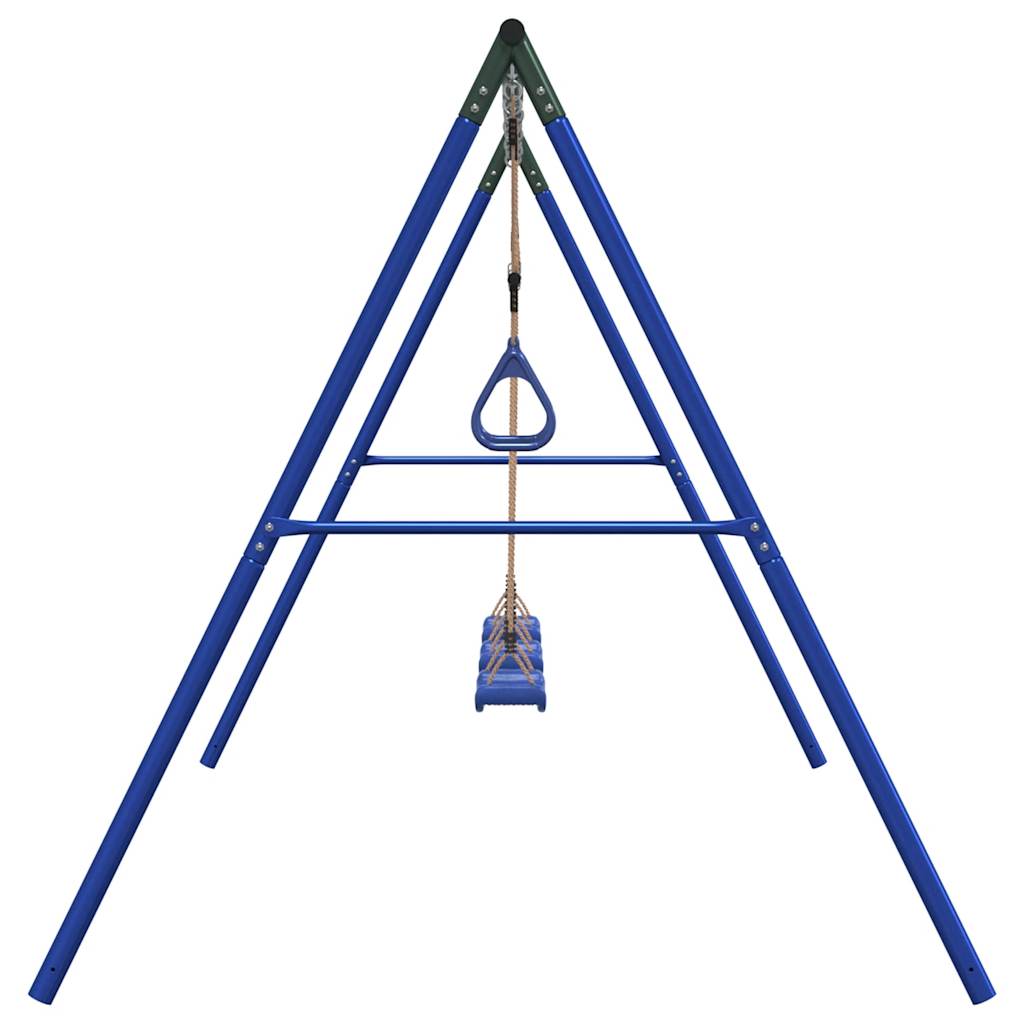 vidaXL Outdoor Swing Set with Swings and Trapeze - Blue - 33794