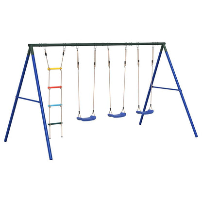vidaXL Outdoor Swing Set with Swings and Ladder - Multicolour