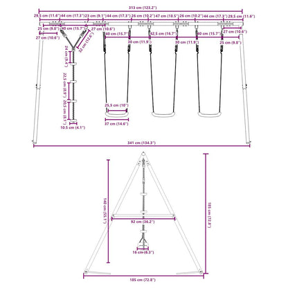 vidaXL Outdoor Swing Set with Swings and Disc Swing - Multicolour - 33812
