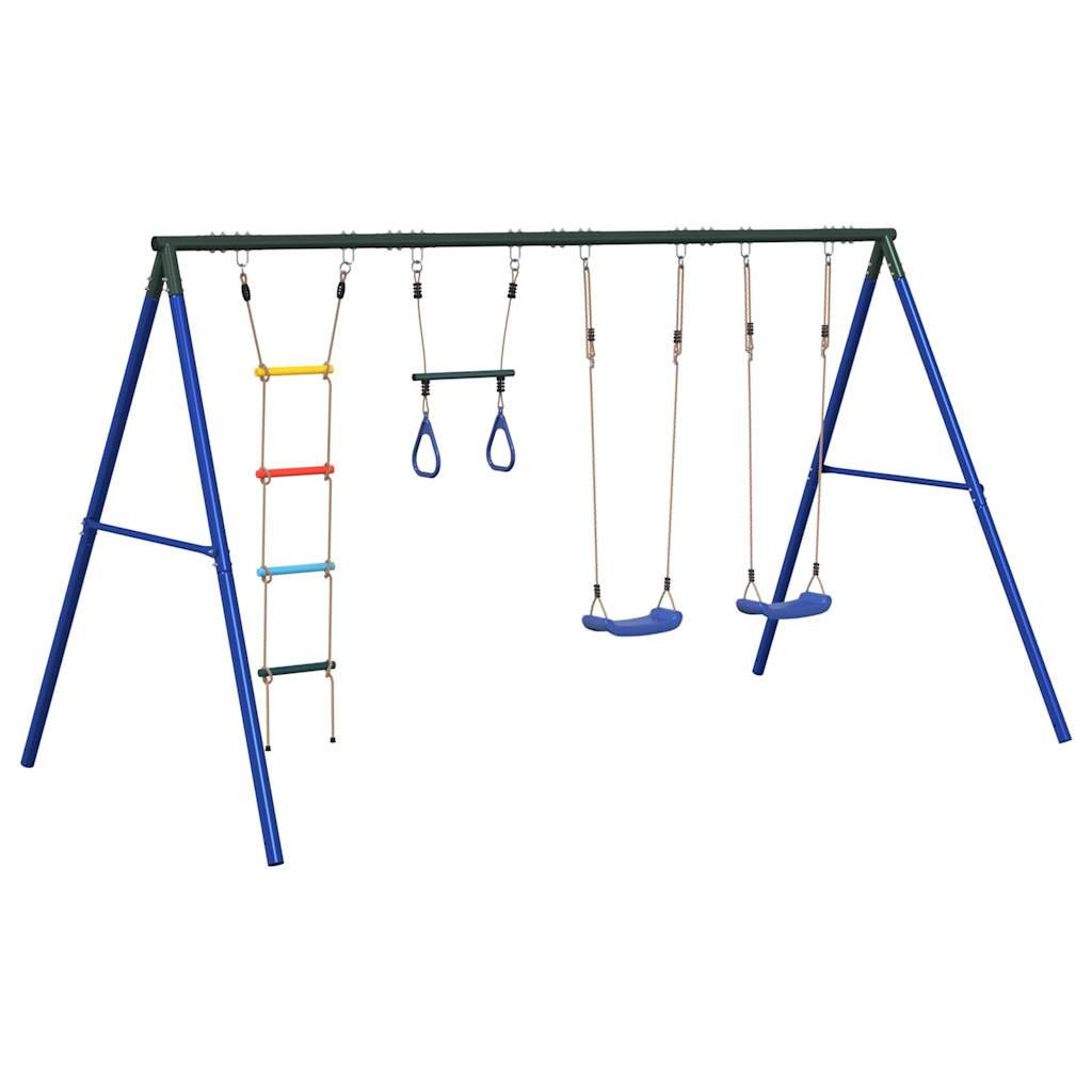 vidaXL Outdoor Swing Set with Swings. Trapeze. Ladder - Multicolour
