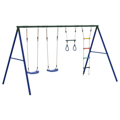 vidaXL Outdoor Swing Set with Swings. Trapeze. Ladder - Multicolour
