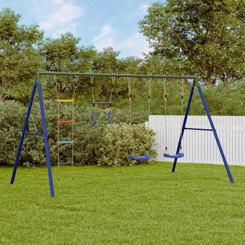 vidaXL Outdoor Swing Set with Swings. Trapeze. Ladder - Multicolour