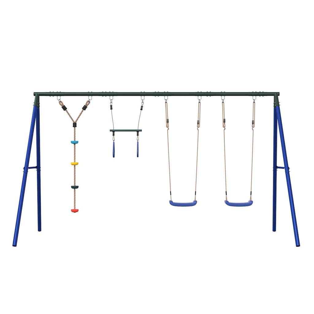 vidaXL Outdoor Swing Set with Swings. Trapeze. Disc Swing - Multicolour