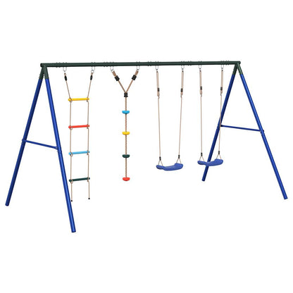 vidaXL Outdoor Swing Set with Swings. Ladder. Disc Swing - Multicolour
