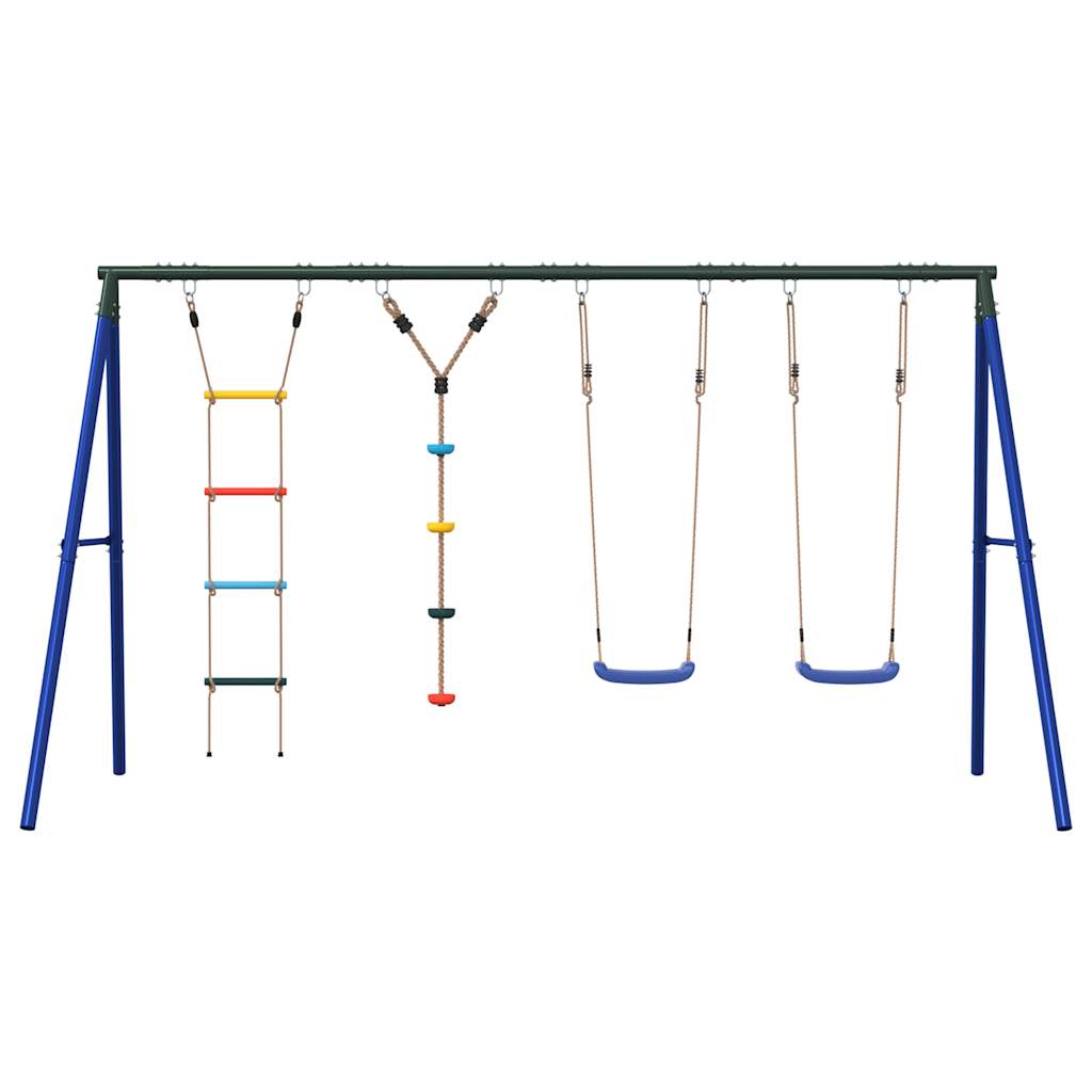 vidaXL Outdoor Swing Set with Swings. Ladder. Disc Swing - Multicolour