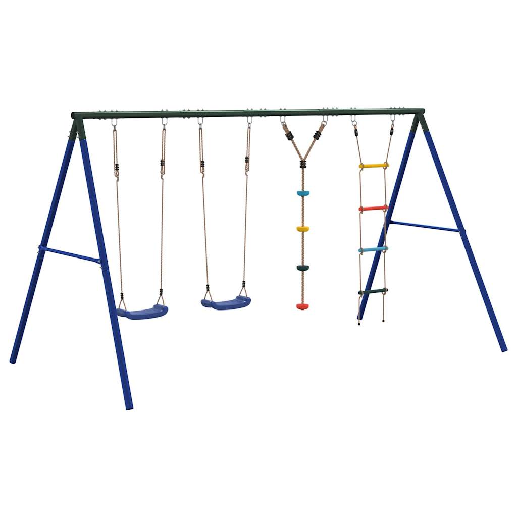 vidaXL Outdoor Swing Set with Swings. Ladder. Disc Swing - Multicolour