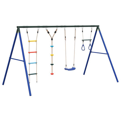 vidaXL Outdoor Swing Set with Swing. Trapeze. Ladder. Disc Swing - Multicolour