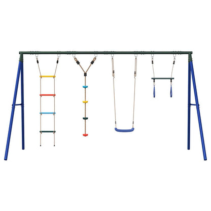 vidaXL Outdoor Swing Set with Swing. Trapeze. Ladder. Disc Swing - Multicolour