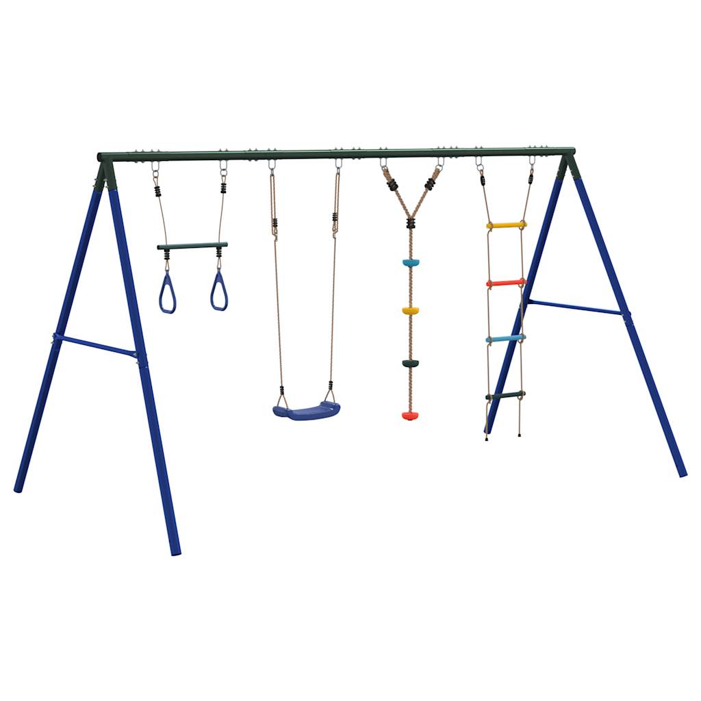 vidaXL Outdoor Swing Set with Swing. Trapeze. Ladder. Disc Swing - Multicolour