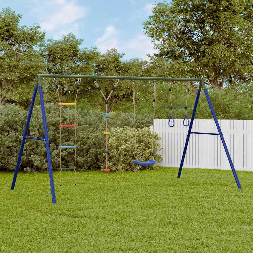 vidaXL Outdoor Swing Set with Swing. Trapeze. Ladder. Disc Swing - Multicolour