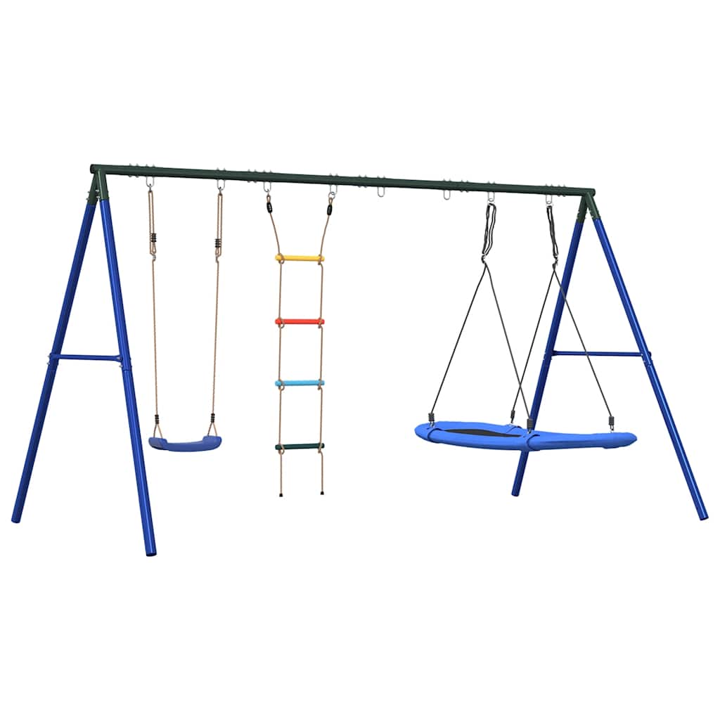 vidaXL Outdoor Swing Set with Swing, Ladder, Nest Swing - Multicolour