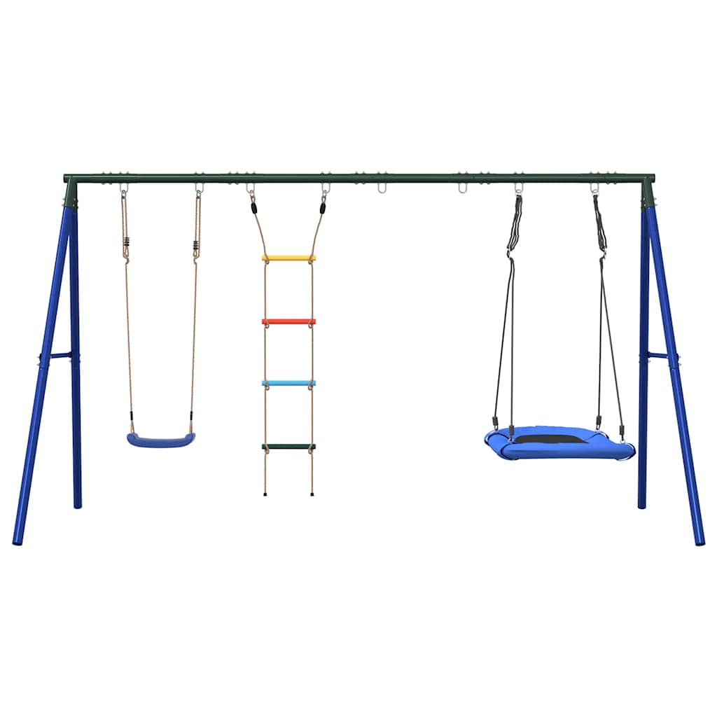 vidaXL Outdoor Swing Set with Swing, Ladder, Nest Swing - Multicolour