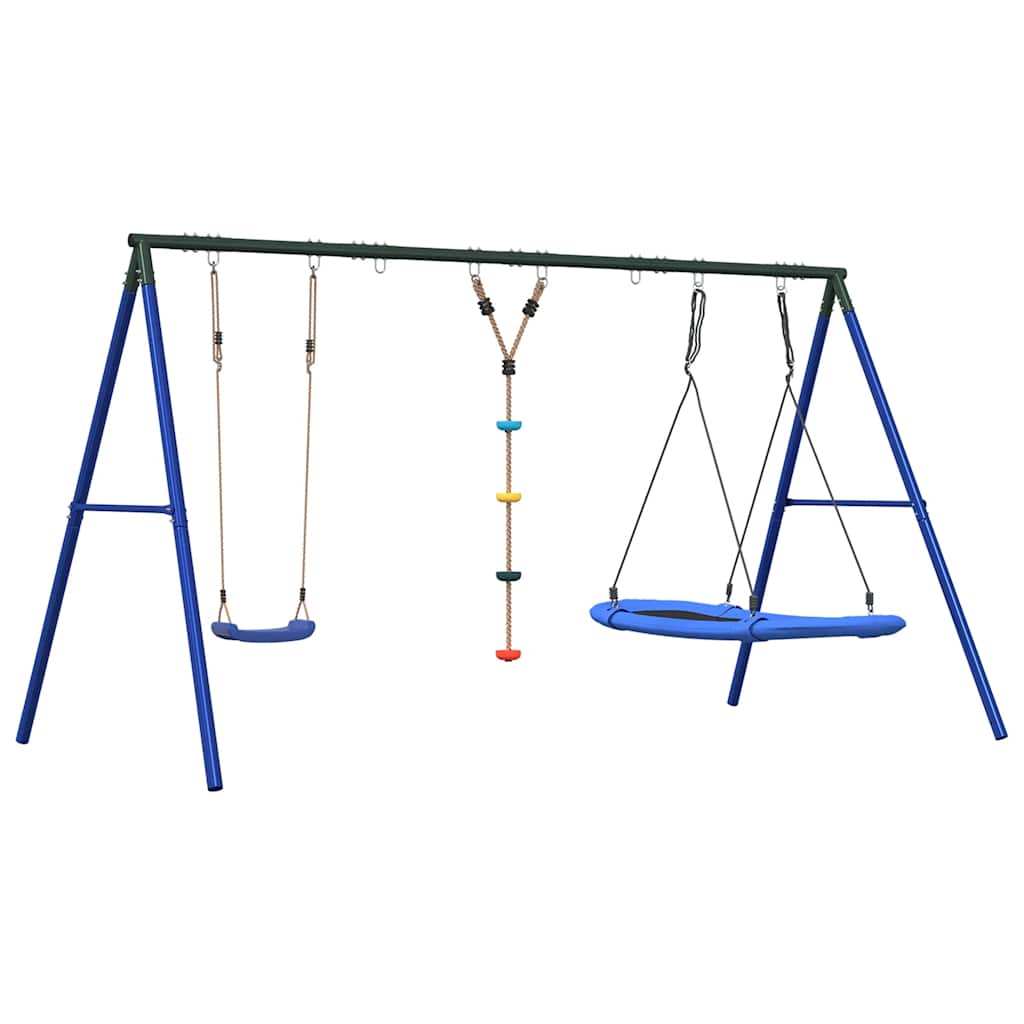 vidaXL Outdoor Swing Set with Swing, Disc Swing, Nest Swing - Multicolour