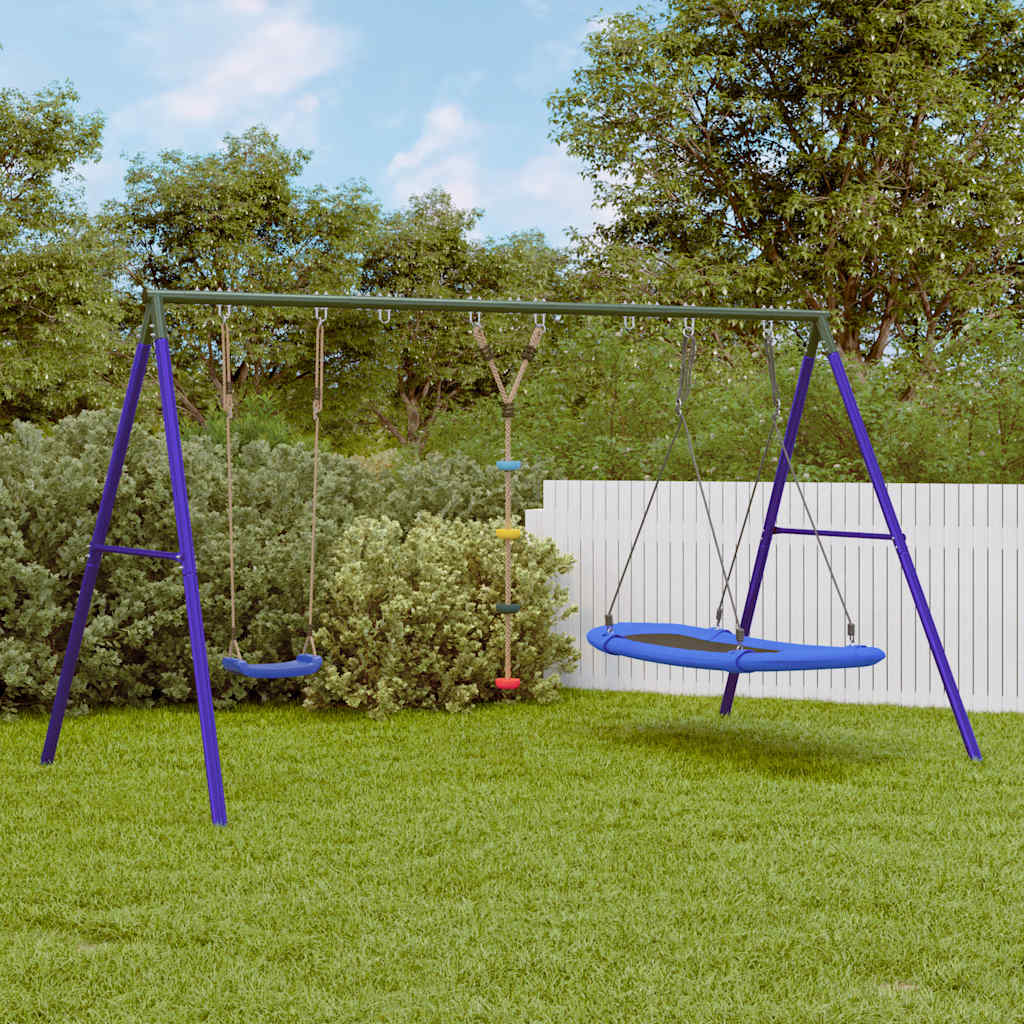 vidaXL Outdoor Swing Set with Swing, Disc Swing, Nest Swing - Multicolour