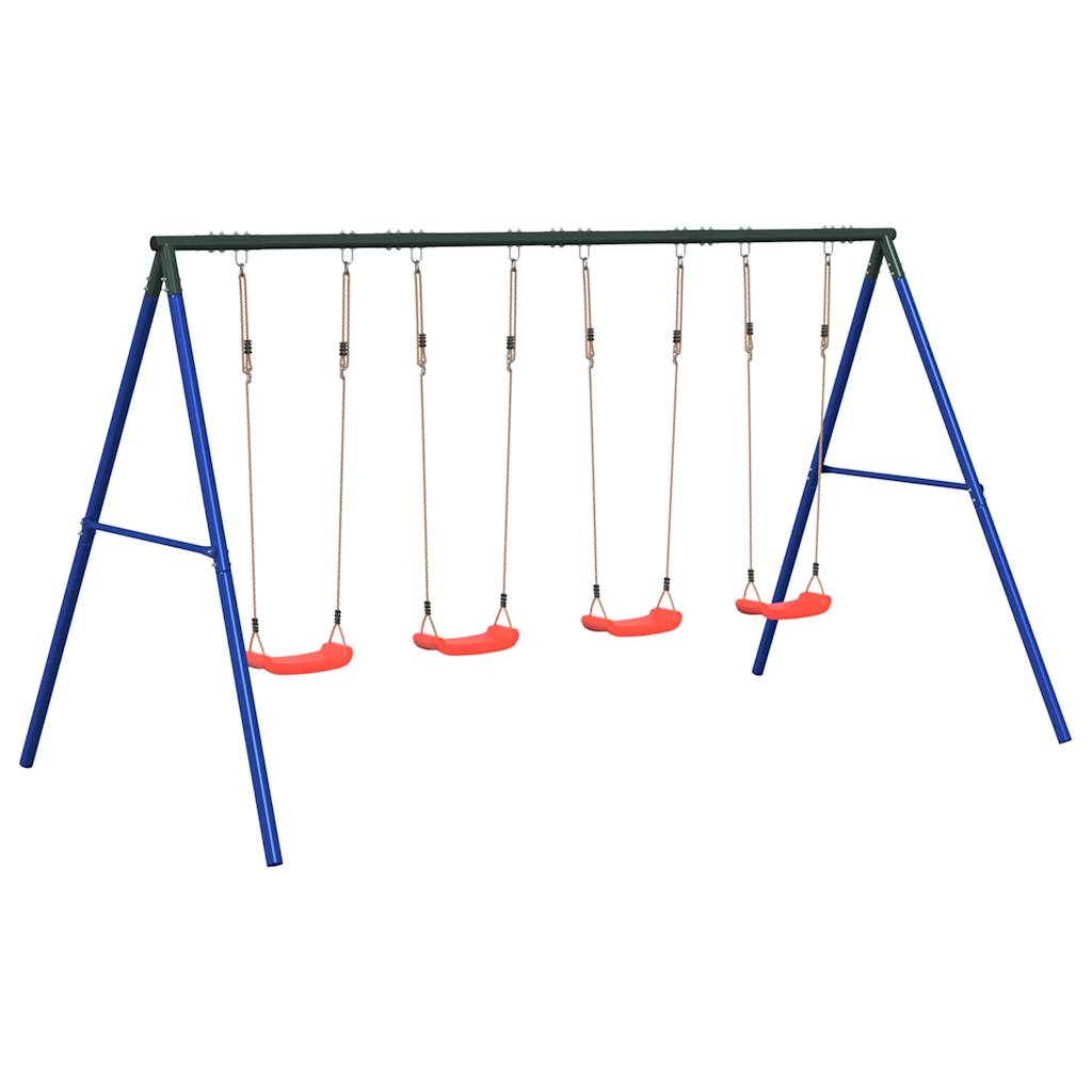 vidaXL Outdoor Swing Set with 4 Swings - Blue - 33843