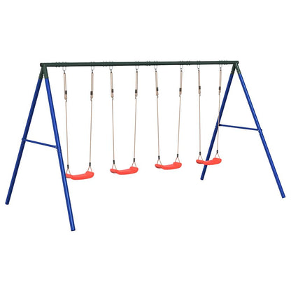 vidaXL Outdoor Swing Set with 4 Swings - Blue - 33843