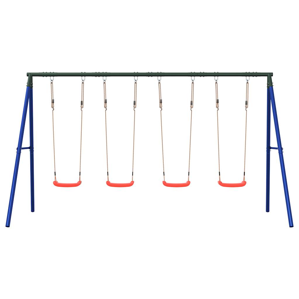 vidaXL Outdoor Swing Set with 4 Swings - Blue - 33843