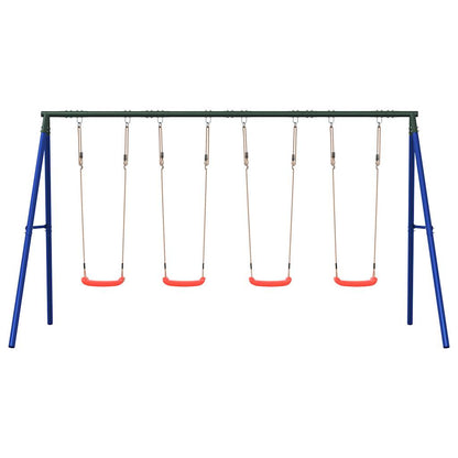 vidaXL Outdoor Swing Set with 4 Swings - Blue - 33843