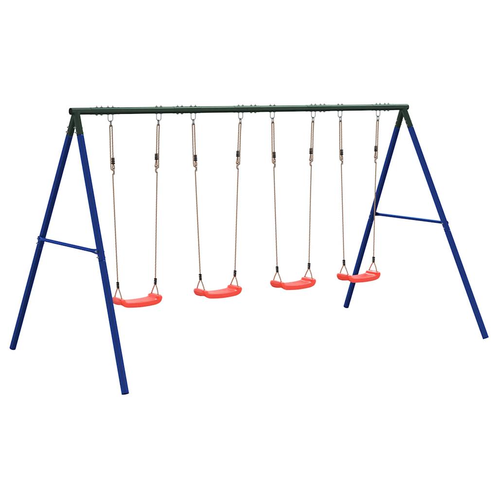 vidaXL Outdoor Swing Set with 4 Swings - Blue - 33843