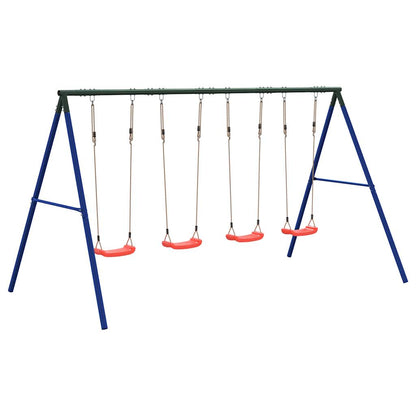 vidaXL Outdoor Swing Set with 4 Swings - Blue - 33843