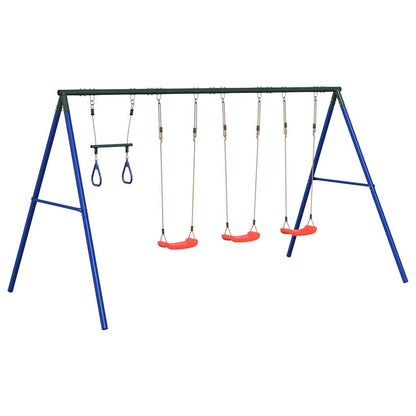 vidaXL Outdoor Swing Set with Swings and Trapeze - Blue - 33845