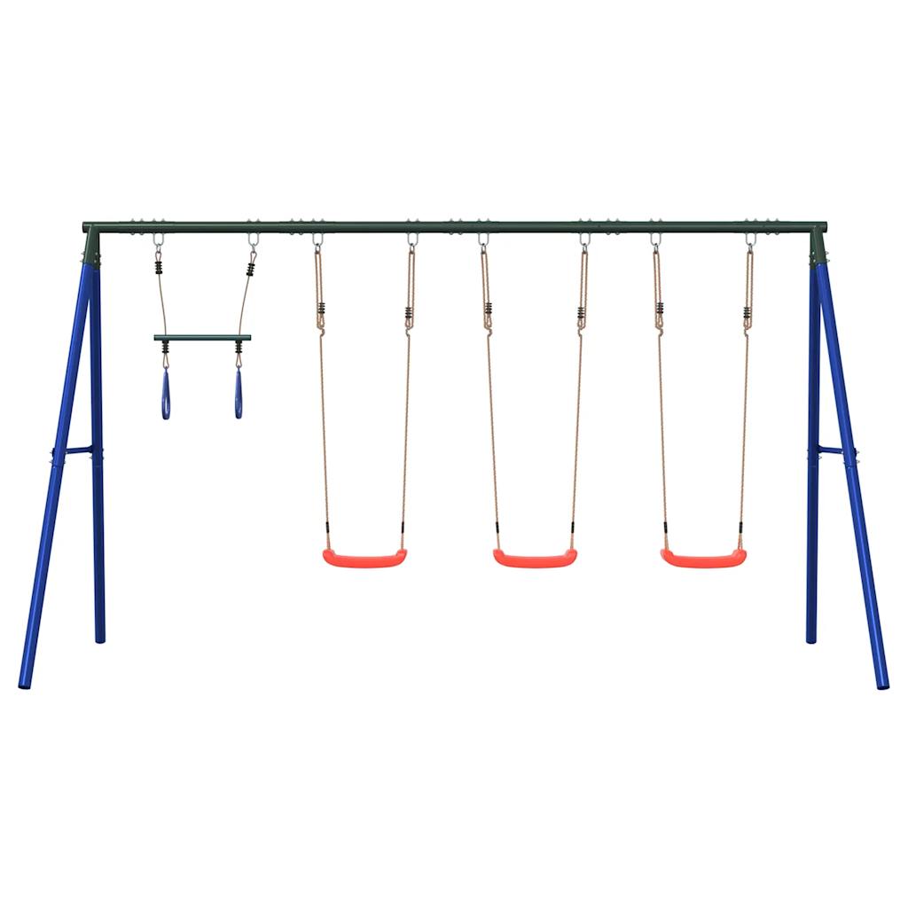 vidaXL Outdoor Swing Set with Swings and Trapeze - Blue - 33845