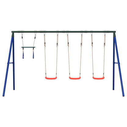vidaXL Outdoor Swing Set with Swings and Trapeze - Blue - 33845