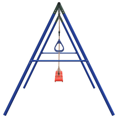 vidaXL Outdoor Swing Set with Swings and Trapeze - Blue - 33845